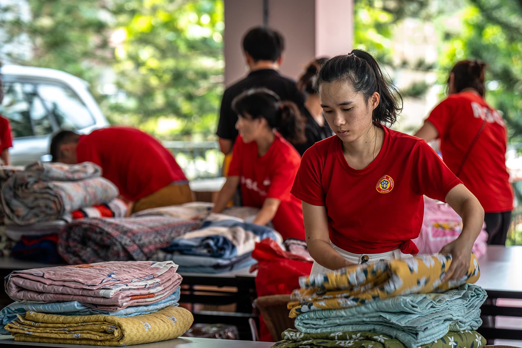 Volunteers at the Gaza Blanket Donation Drive organised by Relief Singapore, at Bethesda Bedok Tampines Church, on Nov 11-12, 2023. Photo: Don Torres
