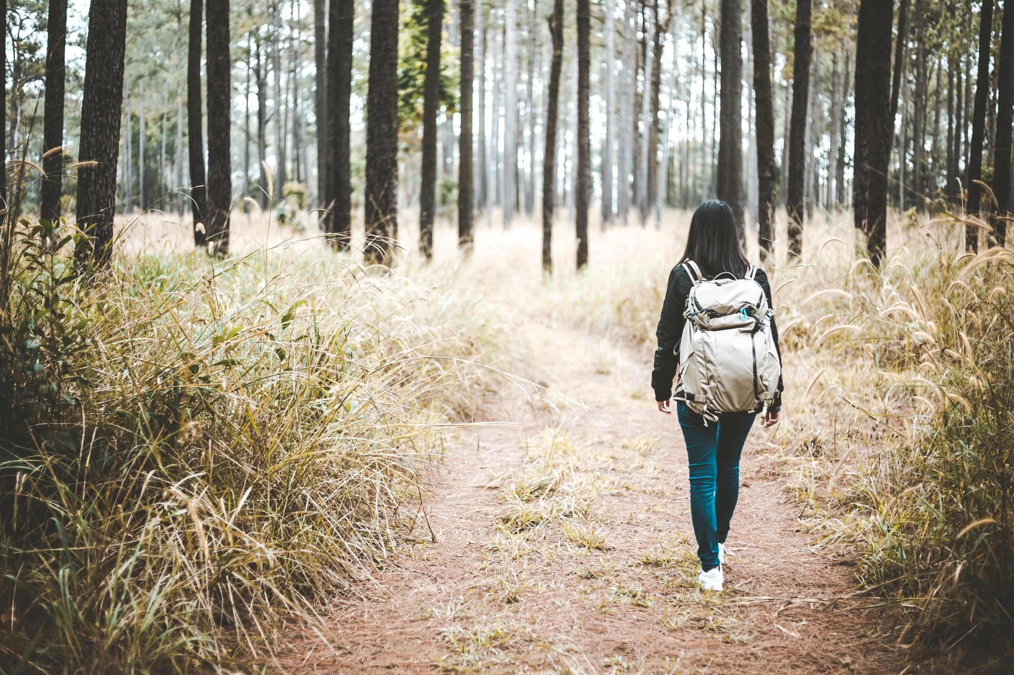 Young girl in the wilderness