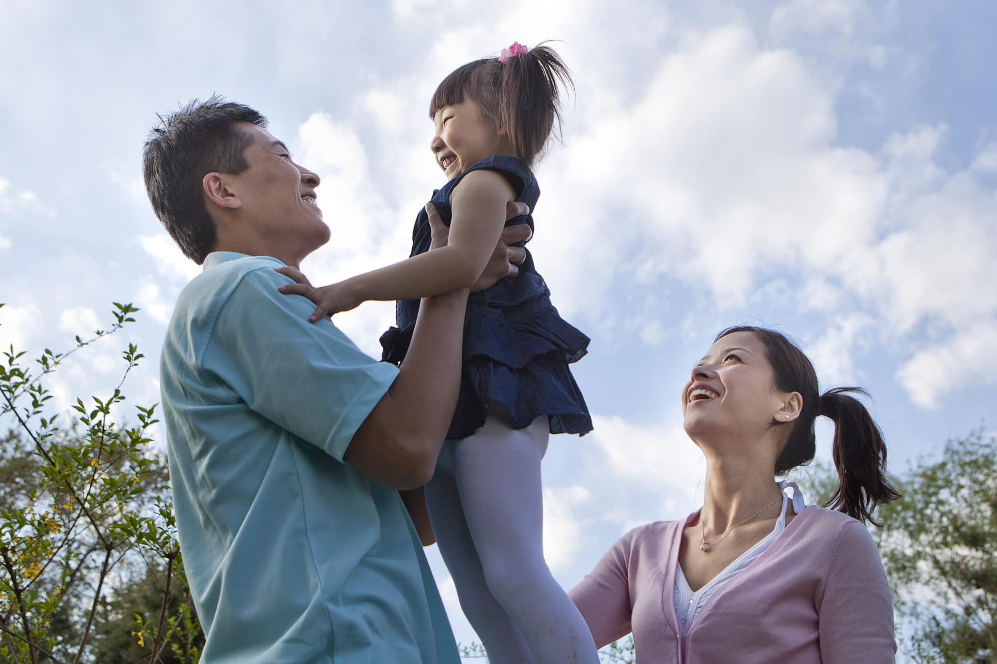 Happy family in park