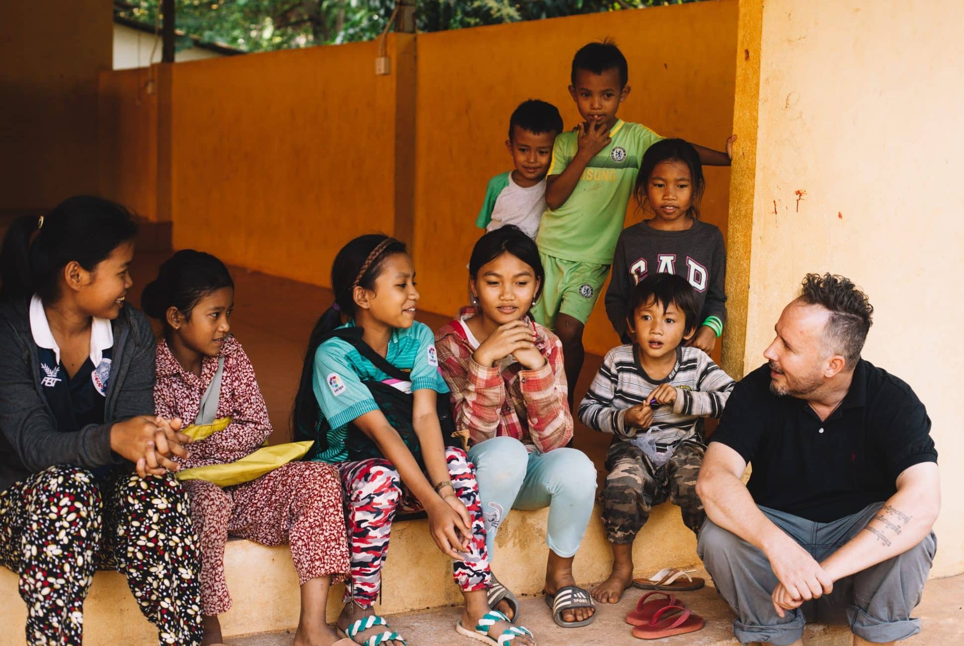 Craig with children